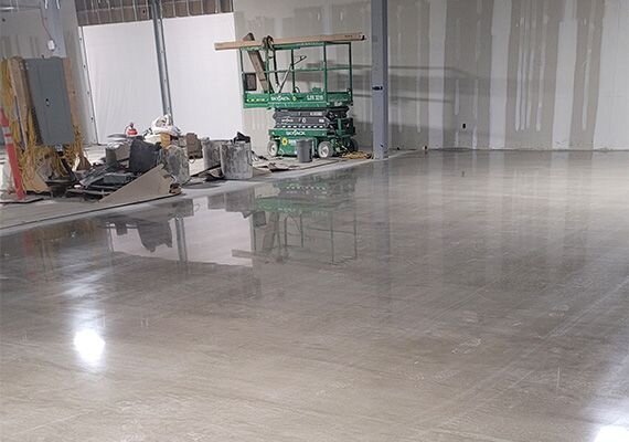 Floor leveling shiny surface